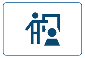 Blue Person Chalkboard icon