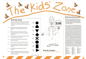 work zone activity placemat