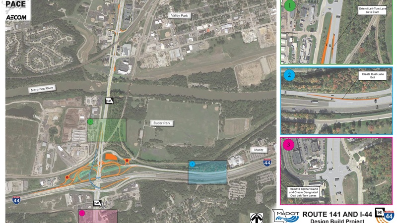 The overall plan at the I-44 and Route 141 interchange