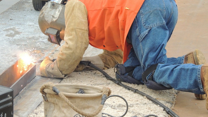 Crews work on the PSB