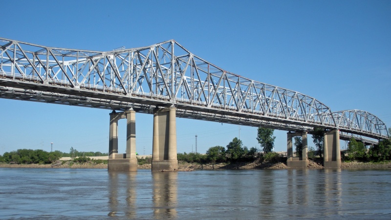 The historic Fairfax Bridge over the Missouri River.
