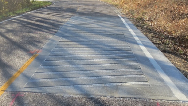 Photo of across the lane rumble strips.