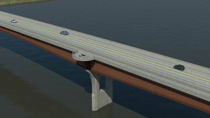Aerial rendering of the new bridge