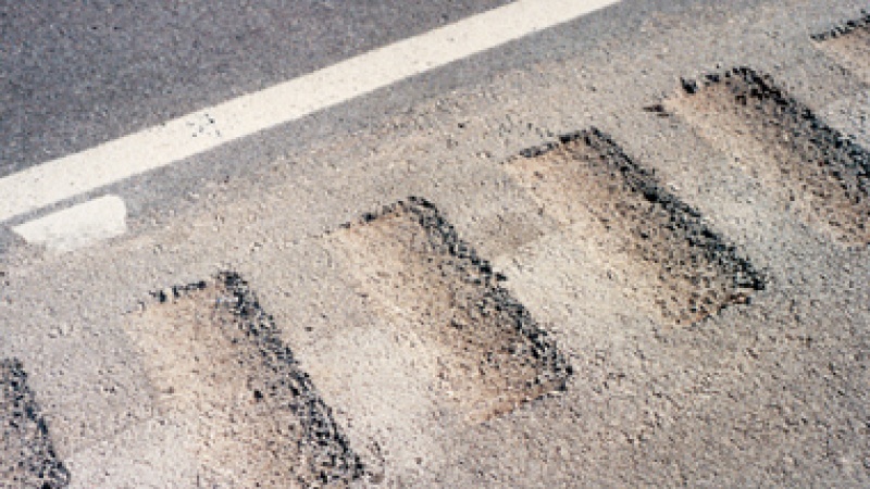 Photo of shoulder rumble strips.