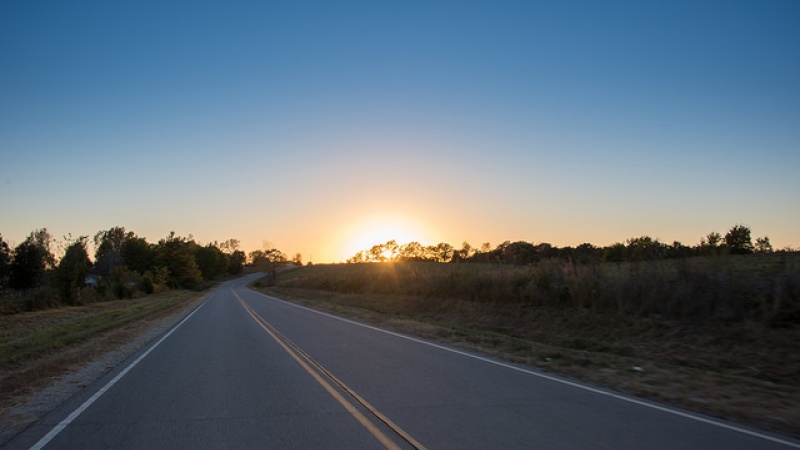 Highway at sunrise