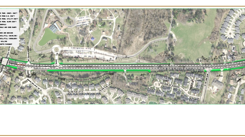 Route 340 project map: Cordovan Crossing to Paddington Hill