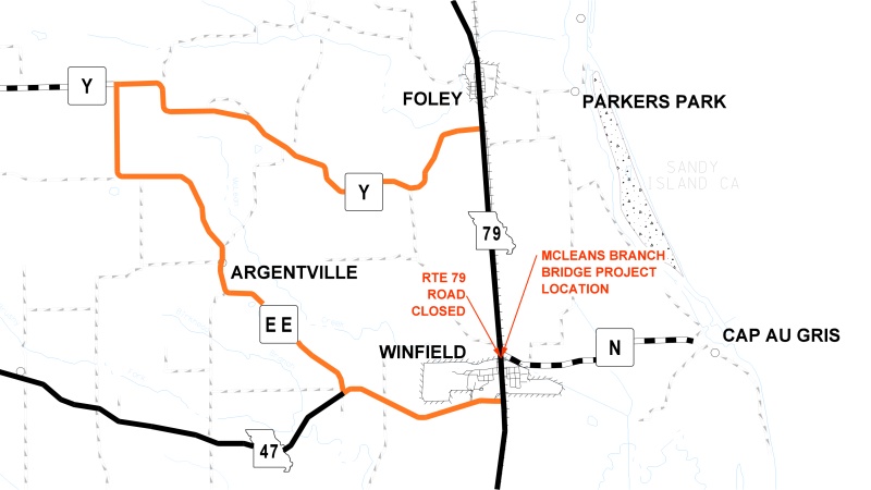 Route 79 Detour Map Graphic 031320