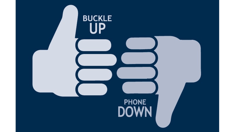 buckle up phone down logo
