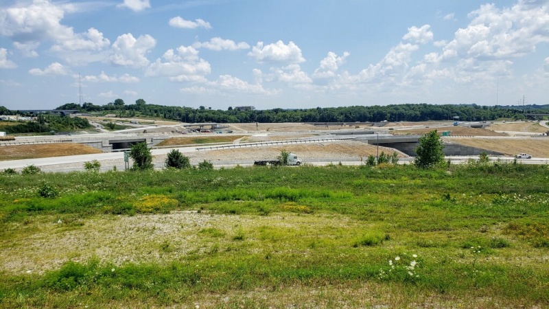 New bridges and ramps within the I-435 and I-70 interchange