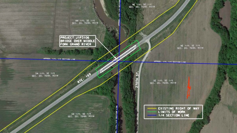 Gentry County U.S. Route 169 Middle Fork of the Grand River Bridge Plans