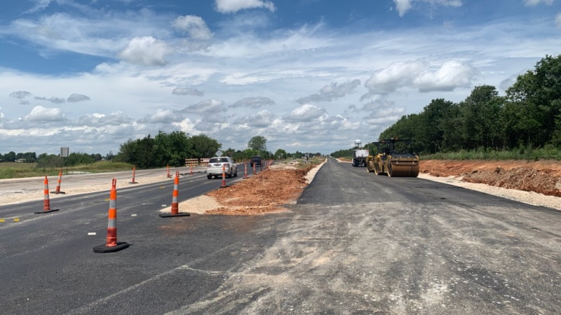 New highway lanes under construction