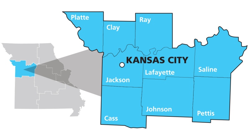 Kansas City Area Map Graphic