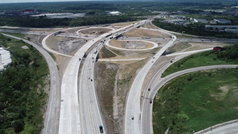 Aerial View of New Design at I-435 and I-70