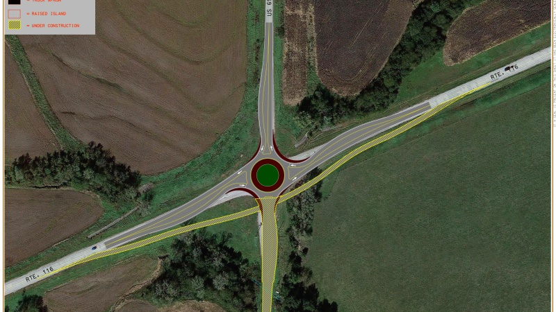 Plans for phase 3 of construction of project J1S3341, intersection improvements in Clinton County at the intersection of Route 116 and US Route 69