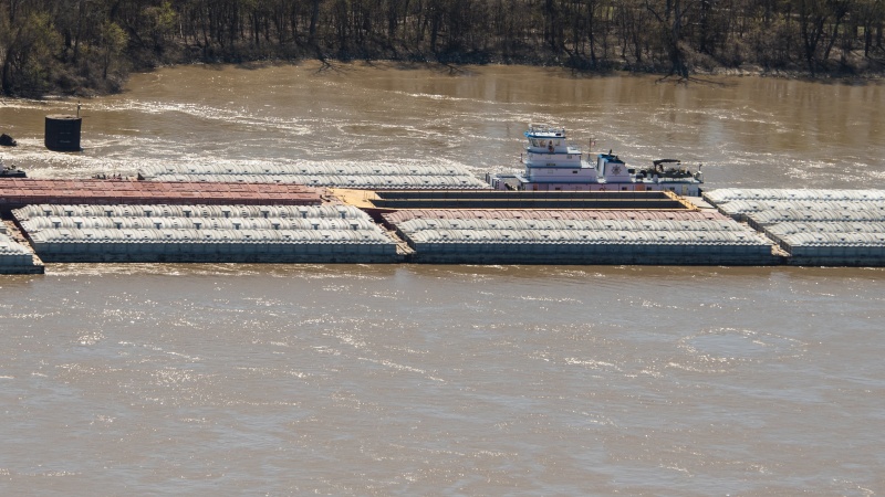 Barge on major river