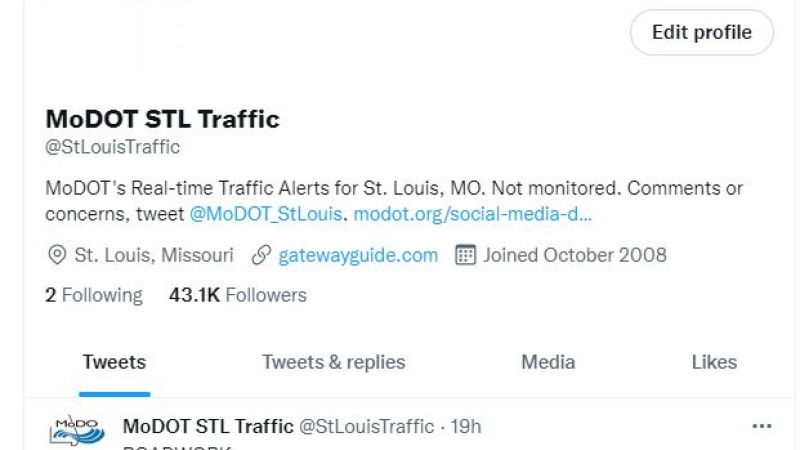 StLouis Traffic Twitter feed