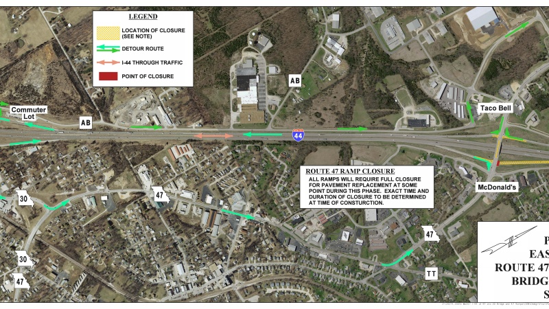 Photo detours during phase 2 of Route 47 bridge replacement