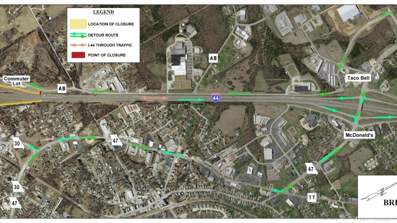 Photo detours of Route 30 over I-44