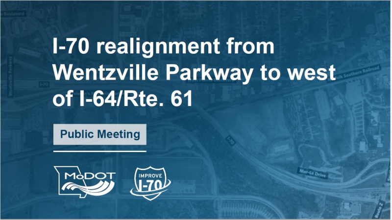 The title page of the PowerPoint presentation for the I-70 virtual meeting 