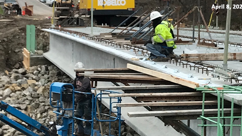 Mozingo Creek Bridge under construction April 8 2022