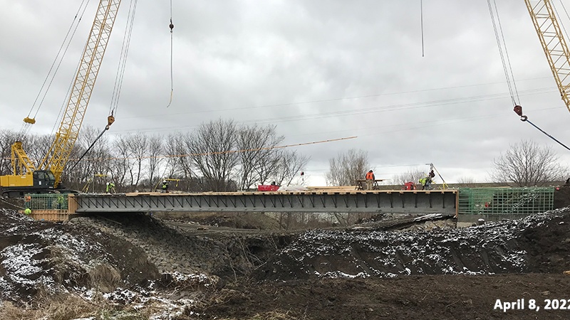 Mozingo Creek Bridge under construction April 8 2022