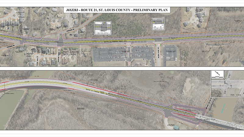 Route 21 proposed construction - Mary Glacken to the Meramec River