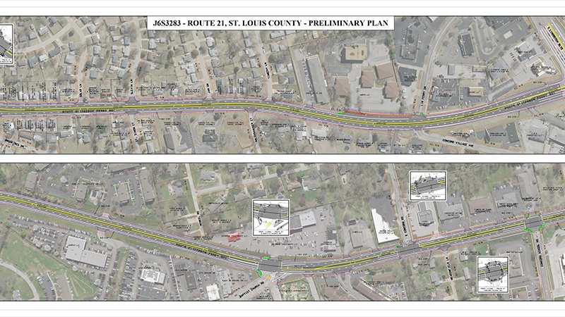 Route 21 proposed construction - Musick/Green Park to Juengel Road