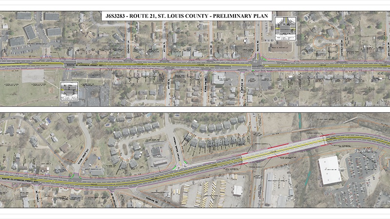Route 21 proposed construction - Gravois to east of Gravois Creek