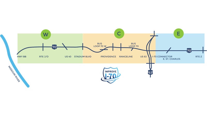 Improve I-70 Columbia Corridor Map