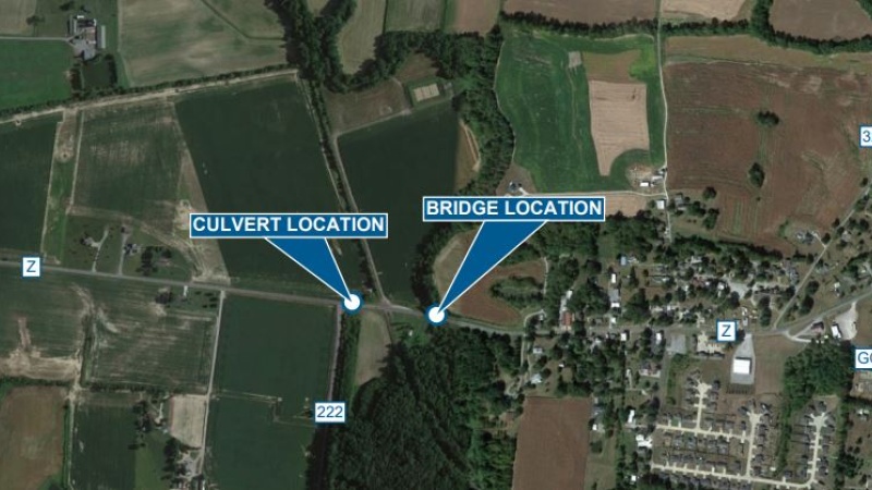 Route Z Gordonville Bridge Locations