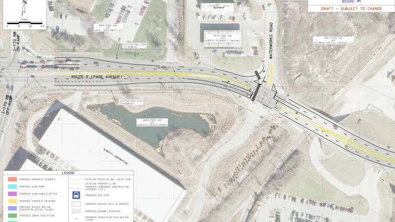 Map outline of Route D upgrades