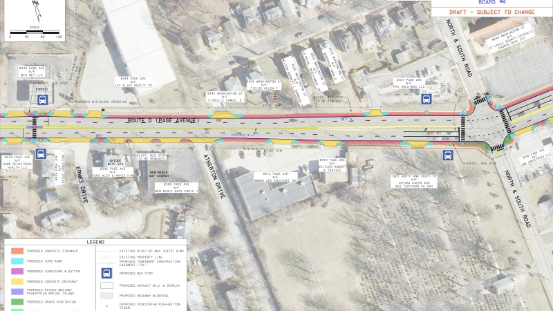 Map outline of Route D Improvements