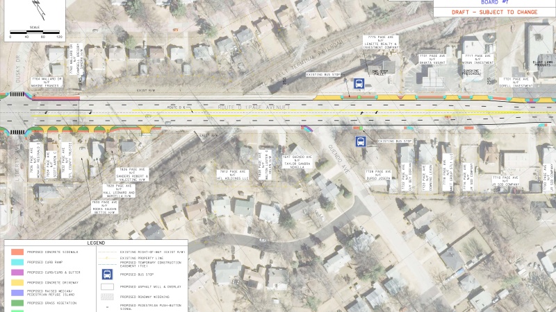 Map outlining Route D Improvements