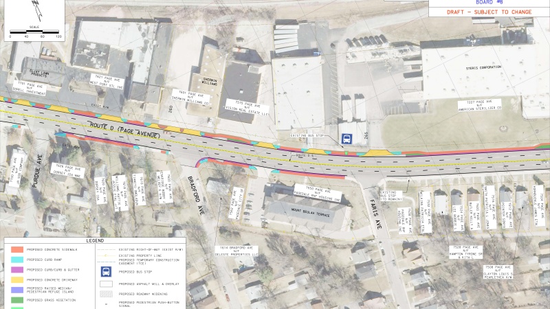 Map outlining the area to receive improvements
