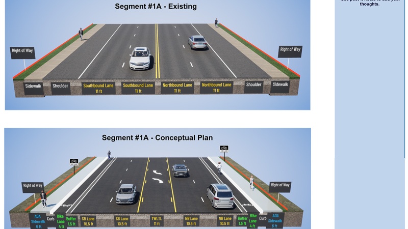 Route 231 typical roadway layout 1A - Franru to Jeffersonian