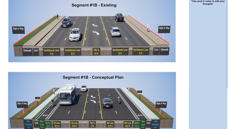 Route 231 typical roadway layout 1B - Jeffersonian to Telegraph