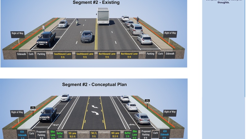 Route 231 typical roadway layout 2 - Telegraph to Ripa