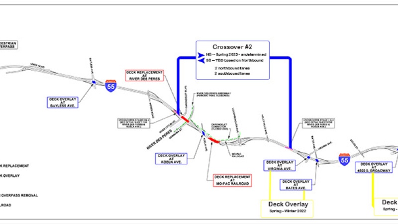 Updated crossover schedule for I-55 project