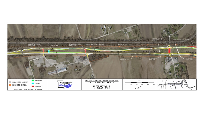 Map outlining alternative 1