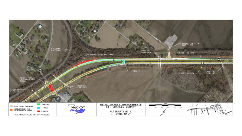 Map outlining alternative plans