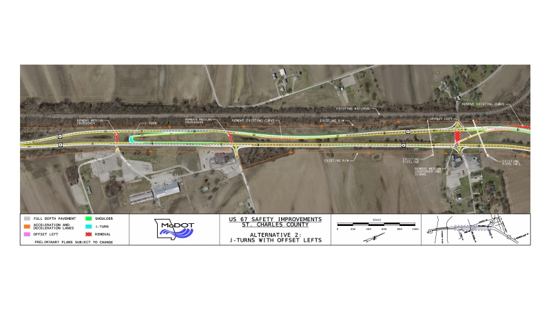 Map outlining alternative 2 plans