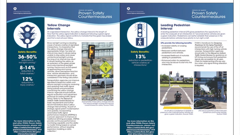 Countermeasures: Yellow Intervals and Leading Pedestrian Intervals