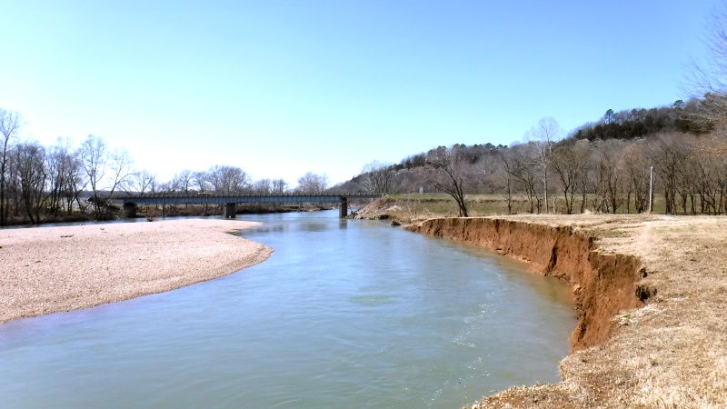 Elk River erosion along north bank east of Route 43
