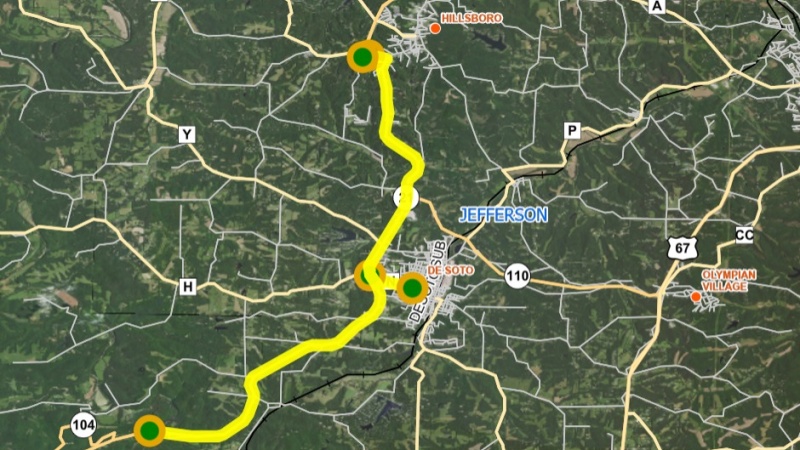Route 21 TMS map 