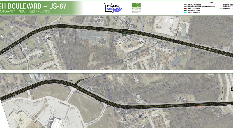Map outlining areas to be improved.