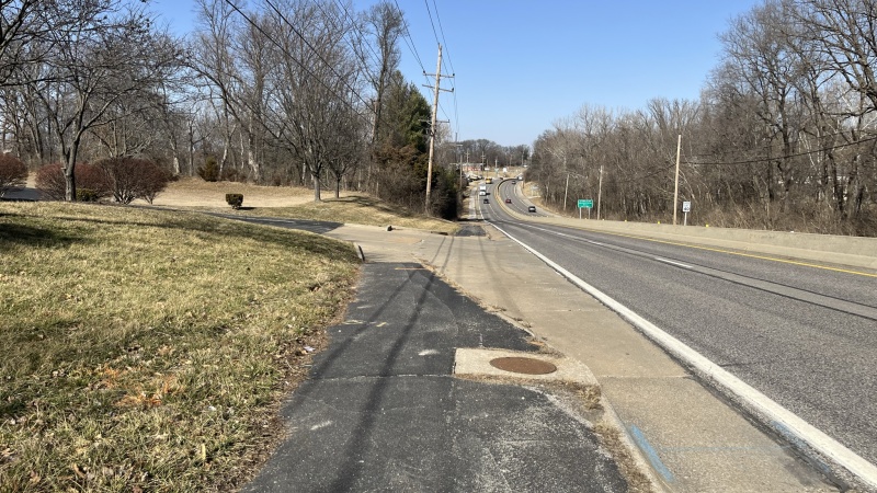 Curb and street on Route 67