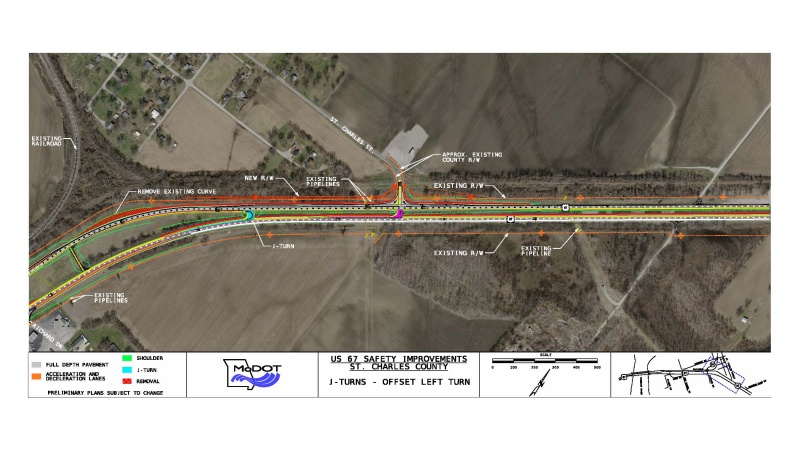 Map showing proposed new design.