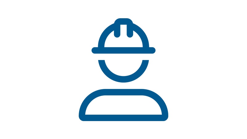 Worker with hardhat icon