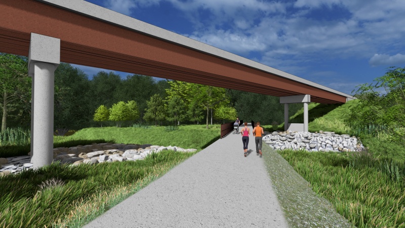 Renderings MO Route 7 Bridge over Big Creek and the Rock Island Trail 