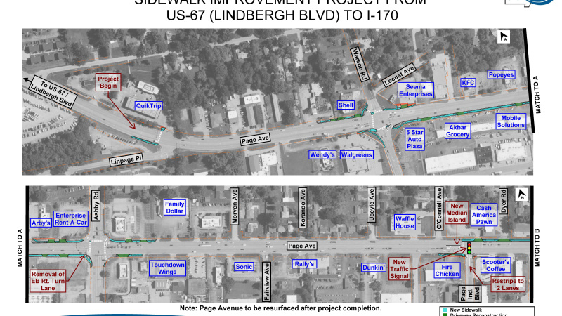 Map Showing Buildings and Where Improvements Will be Made